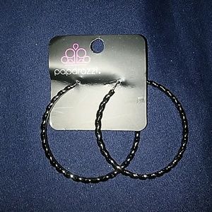 Dark Gray Hoop Earrings